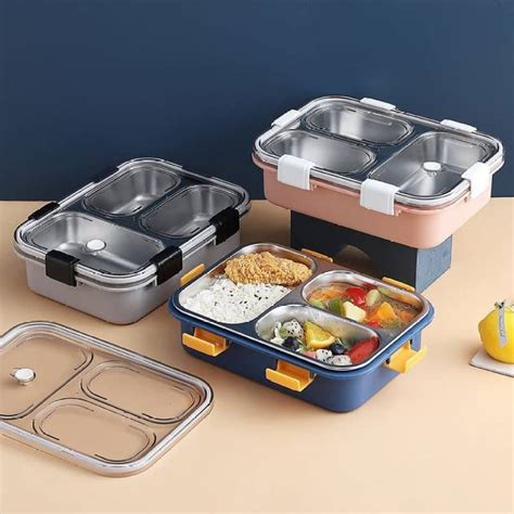 3 compartment stainless steel lunch box for kids|stainless steel lunch containers kids.